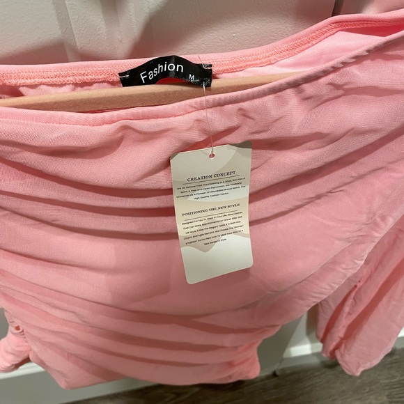 NWT One Shoulder Pink Top - Picture 7 of 7